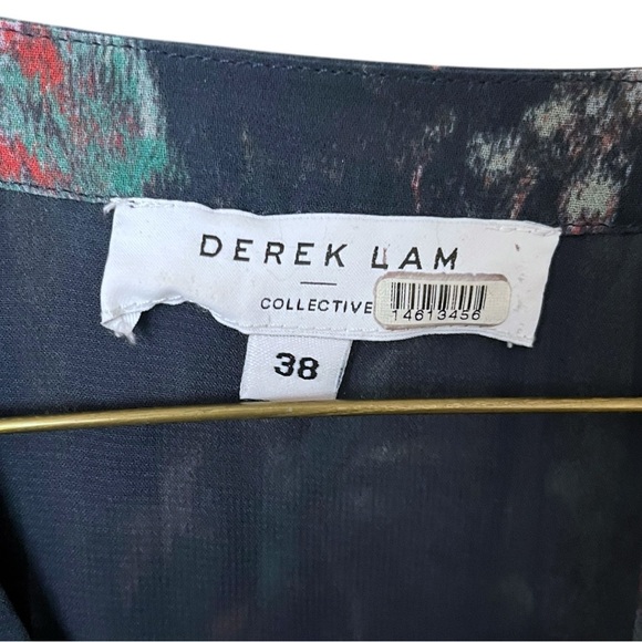 Derek Lam Collective Blue Floral Ruffle Blouse Womens Size 38/US 8 Medium - Picture 9 of 11